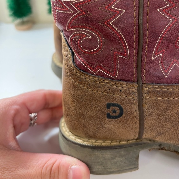 Durango Kids 8” Western Briar Brown Brick Red Cowboy Boots - Picture 4 of 9